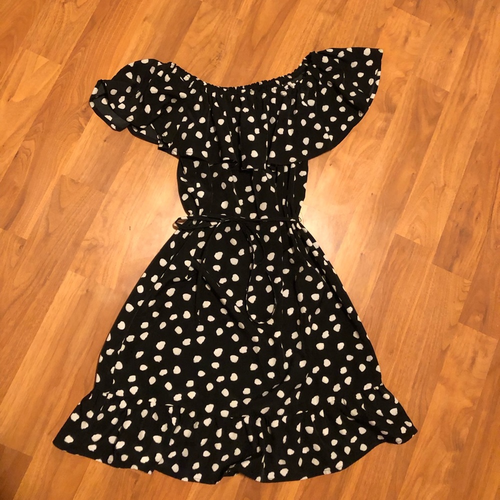 Off the Shoulder Polka Dot Dress